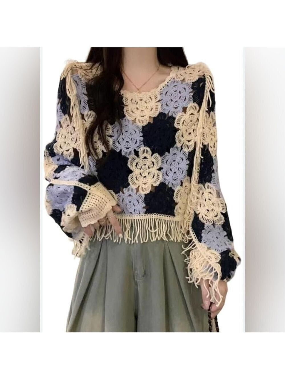 unbranded Women's Floral Patchwork Flared Fit Shrug Poncho size S